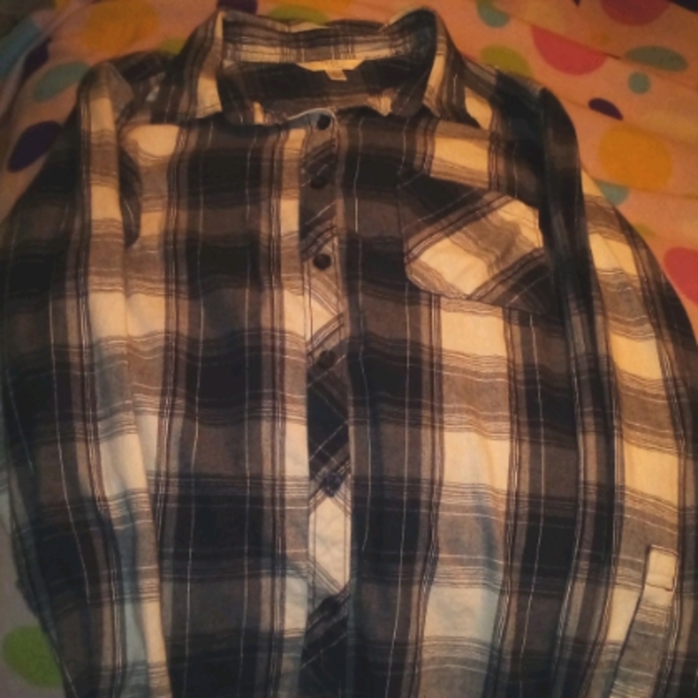 Blue plaid shirt